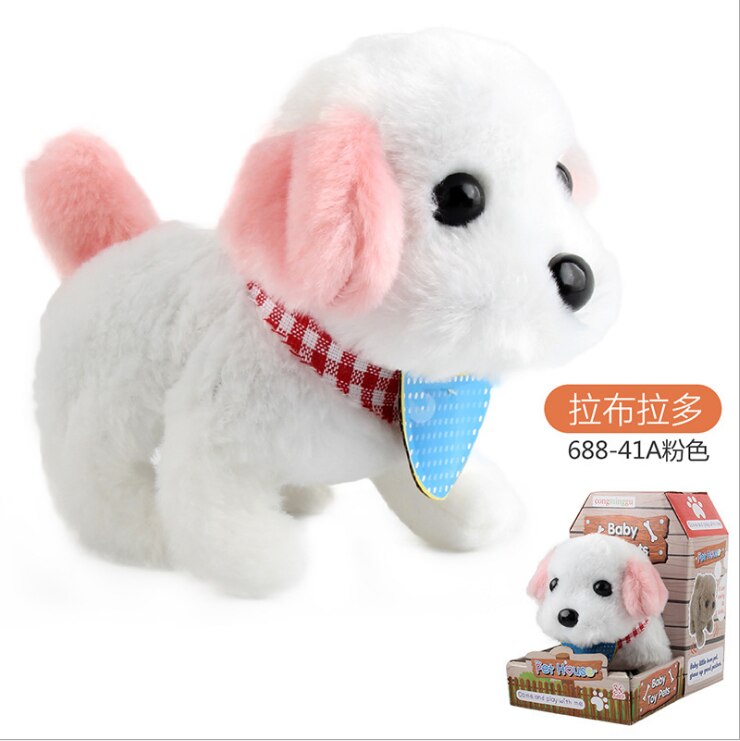 Simulation électrique pour enfants chien petit lapin blanc en peluche Teddy appellera marche chiot intelligent robot chien jouet: Bleu Royal