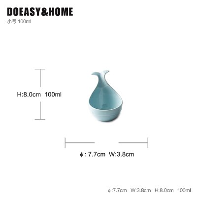 Keramik whale skål maträtt bakskål liten skål för hushållsbruk porslin porslin trending produkter: 100ml