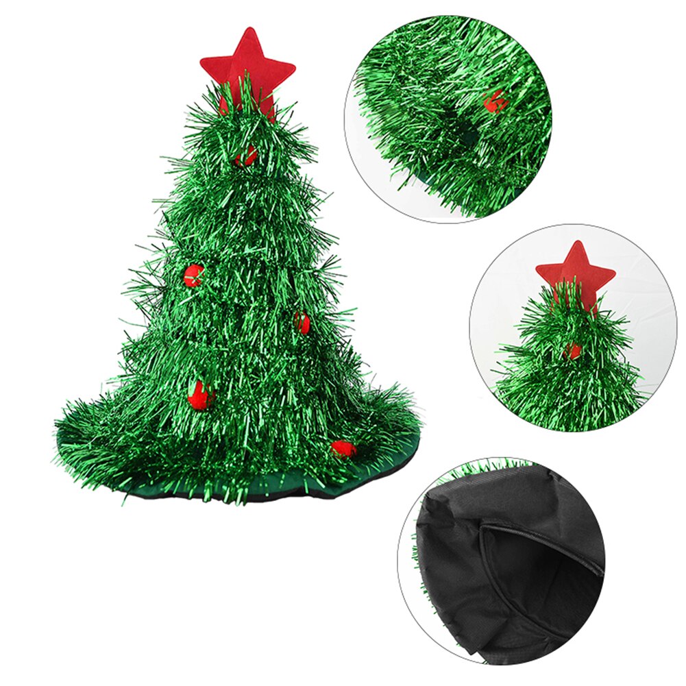 Skinnende glitter juletræ hat voksen børn xmas fest kostume indretning sød kasket jul hat fest santa hatte år