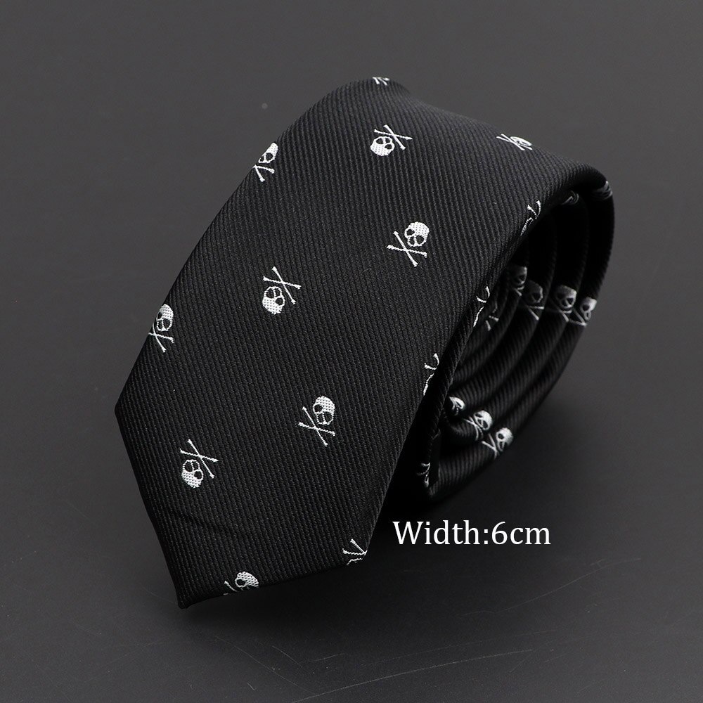 décontracté crâne cravates pour hommes classique mince 8cm Polyester cravates homme cravate pour hommes mariage marié cravate d'affaires: 15