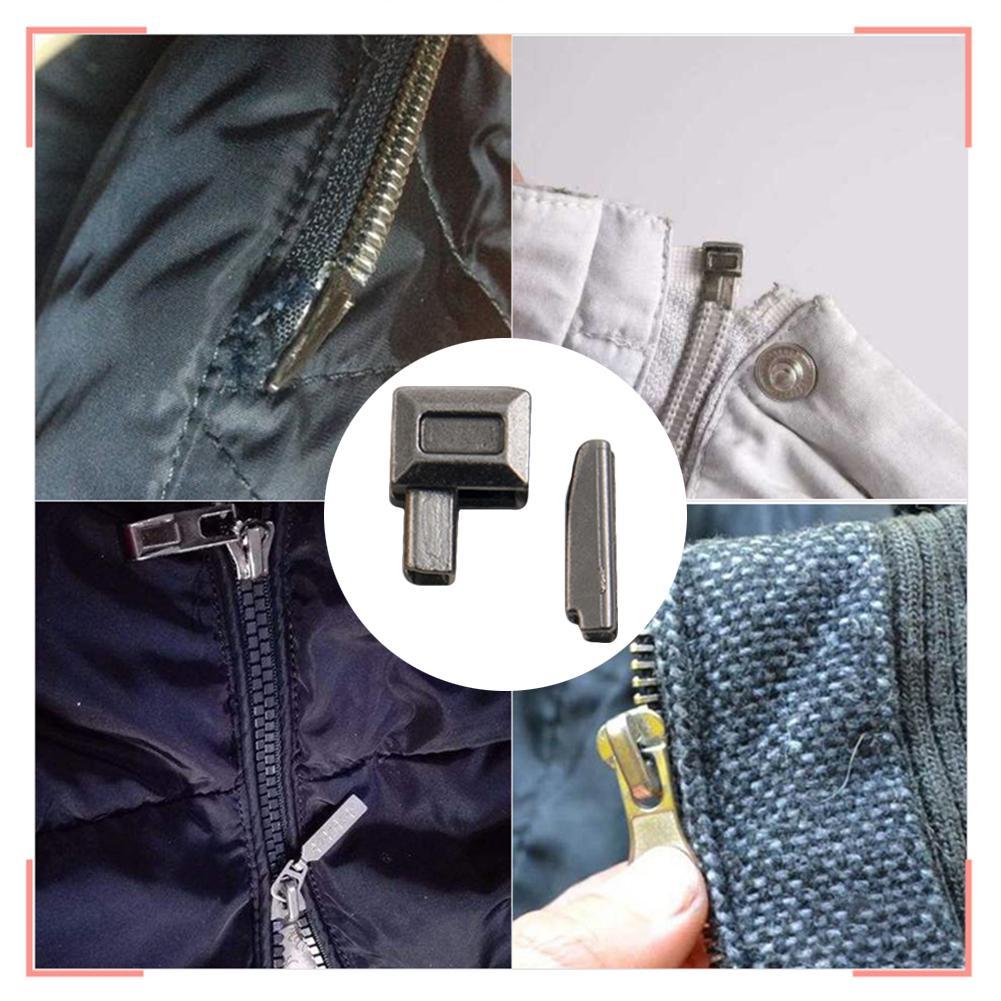 Tope de reparación de cremallera de Metal, herramienta de pasador de inserción, pasador deslizante, accesorios de costura, manualidades de sastre, extremo abierto, 10 juegos por juego