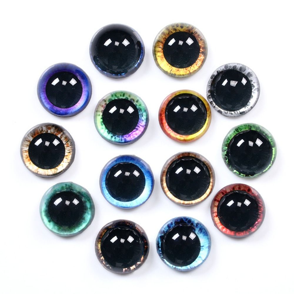 20 Stück/10 Paar Glas-Auge-Cabochon, rund, 6–20 mm, runde Kuppel, Drachenauge, Drachen-Katzenauge, Spielzeug, DIY-Schmuckzubehör, MIX Pupil Eye Cameo: Dark Khaki