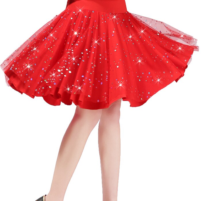 1 pièces/lot jupes de danse latine pour les femmes rouge noir rose rouge Sumba jupe de danse adulte jupe à paillettes