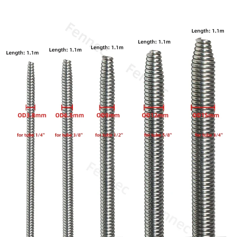 Internal Copper Pipe Bending Spring for Air Condition Steel Manual Pipeline Spring Tube Bending Tool 2/3/4/5/6 Points 6-19mm