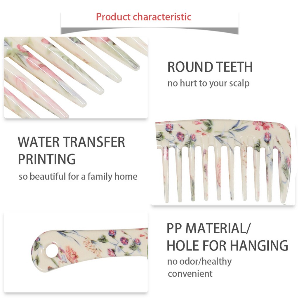 Peine para masaje del cuero cabelludo desenredante de plástico rastrillo de ducha seco húmedo peine desenredador