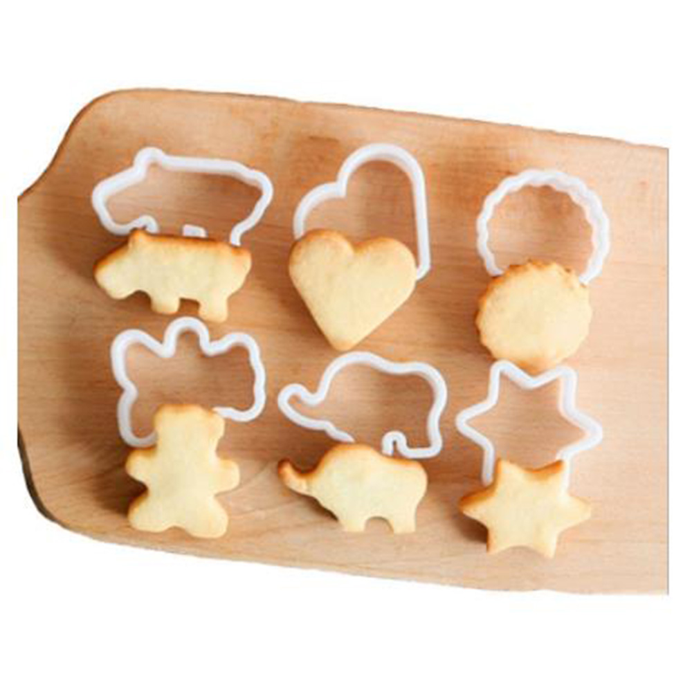 6 stk/sett dyr hjerte form sikkerhet pp kjeks form baketøy baking diy dessert fondant kake dekorere kjøkken kake form
