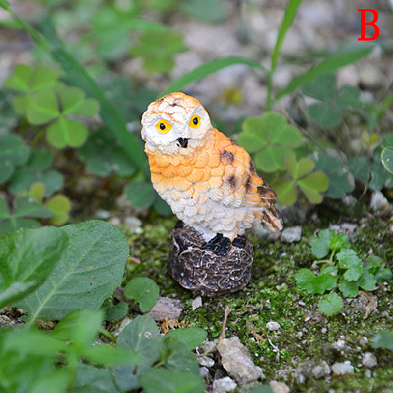 Boneco de paisagem, coruja, resina, jardim doméstico, decoração diy, micro ornamentos, decoração