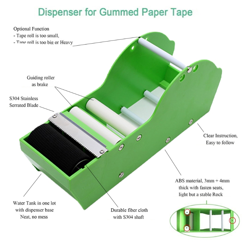 Desktop Tape Dispenser Water Activated Tape Dispenser Tape Dispenser for Office
