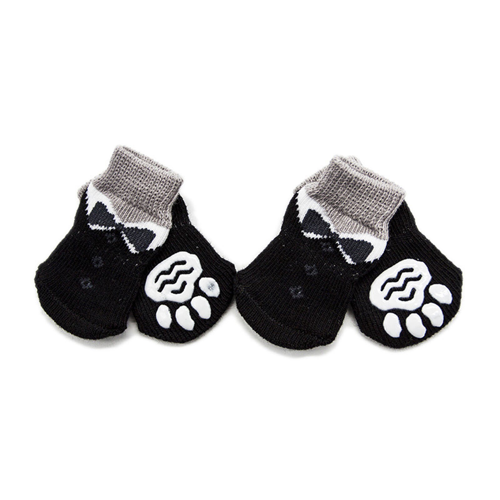 4pcs/set Cute Puppy Dog Knit Socks Small Dogs Cotton Anti-slip Cat Shoes For Autumn Winter Indoor Wear Slip On Paw Protector