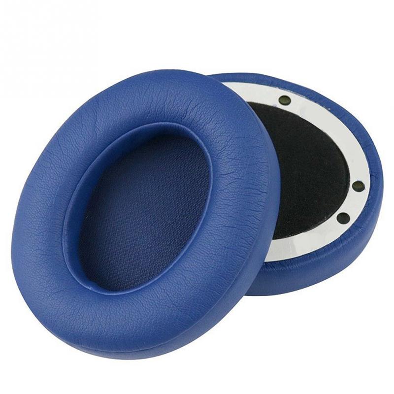 2 st utbytesöronkuddar pu läder öron kudde för beats by dre 2.0 studio trådlös svart vit 95 x 75mm #05
