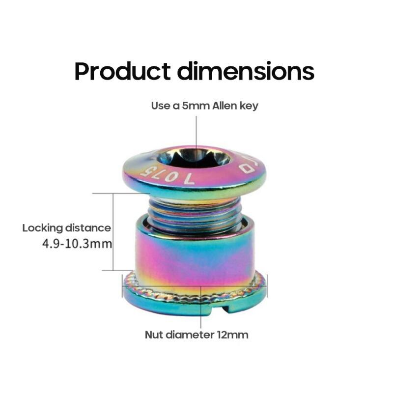 5PCS Single Chainring Bolts 7075 Aluminum Alloy M8 Crankset Single Chainwheel Bolts & Nuts Disc Screws For Road Bike MTB