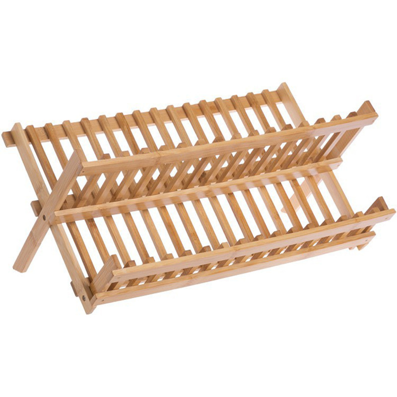 Opvouwbare Afdruiprek Bamboe Droogrek Houder Gebruiksvoorwerp Afdruipbord Droogrek Opslag Keuken Organizer Rack Houder