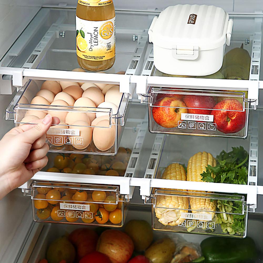 1pc Refrigerator Storage Box Rack Kitchen Containers Fridge Organizer Food Holder Shelf Kitchen Accessories Clear Container