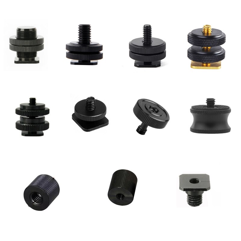 10pcs/lot 1/4" to 3/8" 5/8 Male to Female Double Layer Thread Screw Mount Adapter Tripod Plate Screw for Camera Flash Tripod Mic