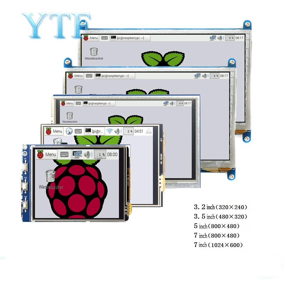 Raspberry Pi 3B+ 4 B 3.2/3.5/5/7/10.1 inch touch LCD Display Module Support