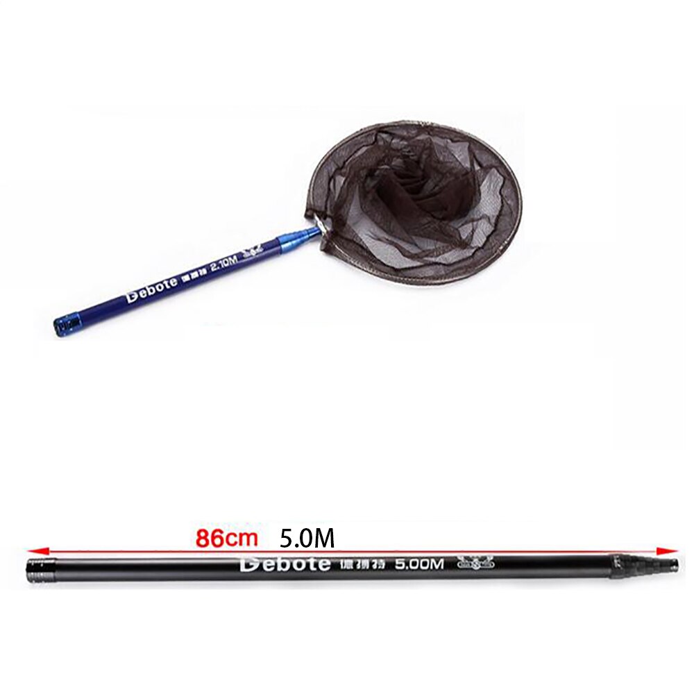 Portable Folding Fishing Net Super Light Carbon Dip Net Pole 2.1m 3m 4m 5m Fly Hand Dip Casting Net Fishing Tackle: blue 5m