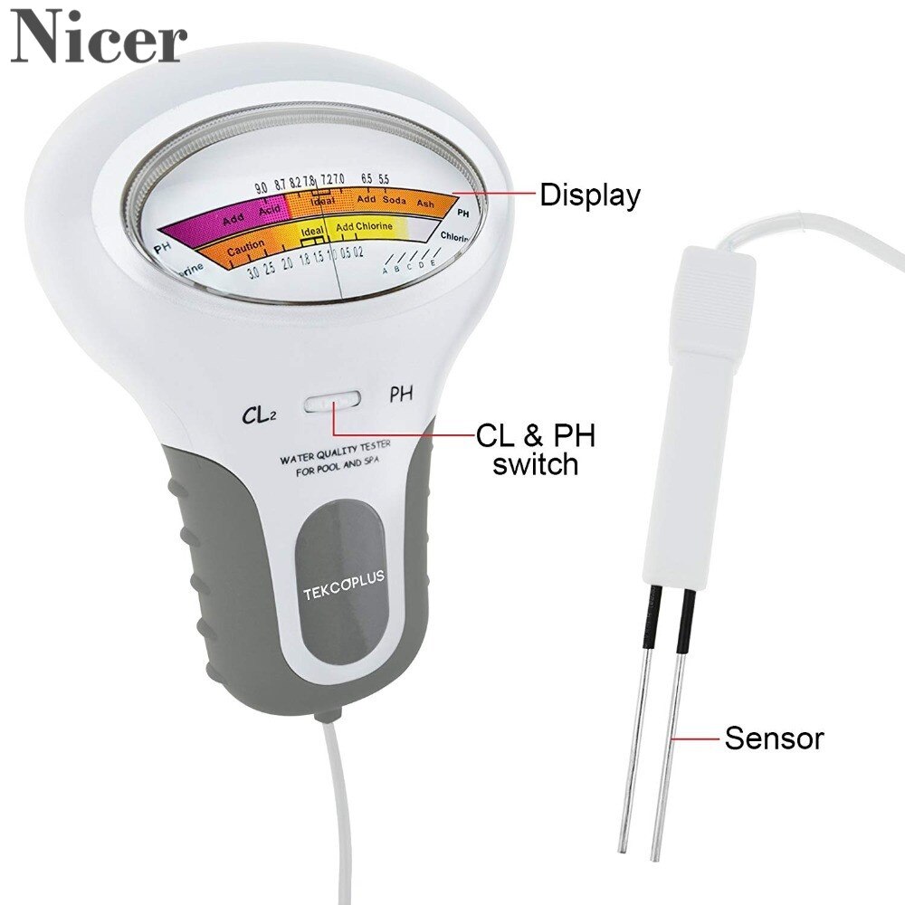 Swimming Pool Water Tester Portable Digital PH Meter Residual Chlorine PH Tester Value Tester Water Purity Meter Tester