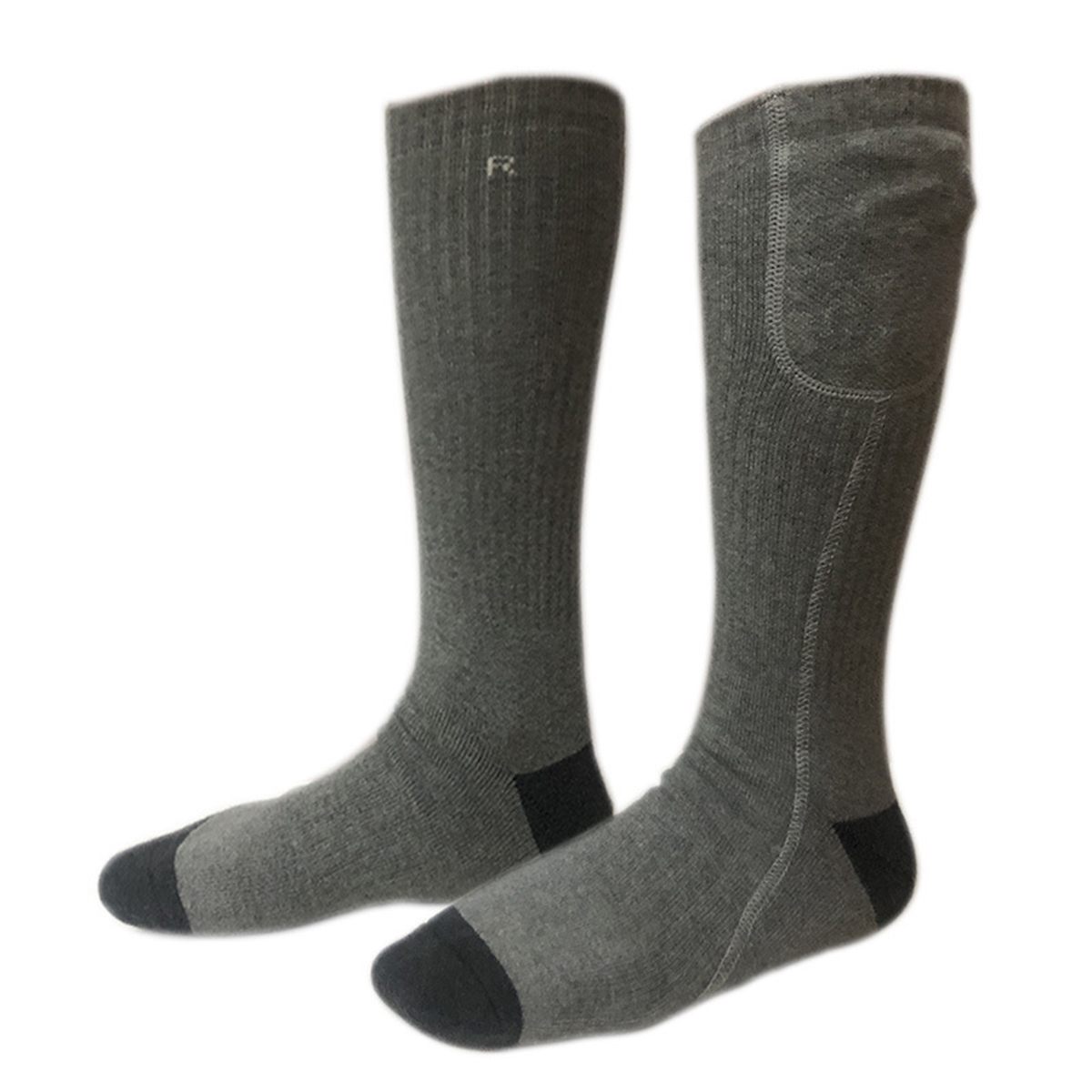 Temperaturjusterbare varmere sokker elektriske opvarmede sokker genopladelige til kvinder mænd vinter udendørs skiløb cykling sport opvarmning: Jeg er grå