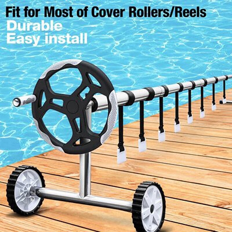 Pool Solar Cover Reel Attachment Straps Set for in Ground Swimming Pool Solar Blanket Cover Reels Straps