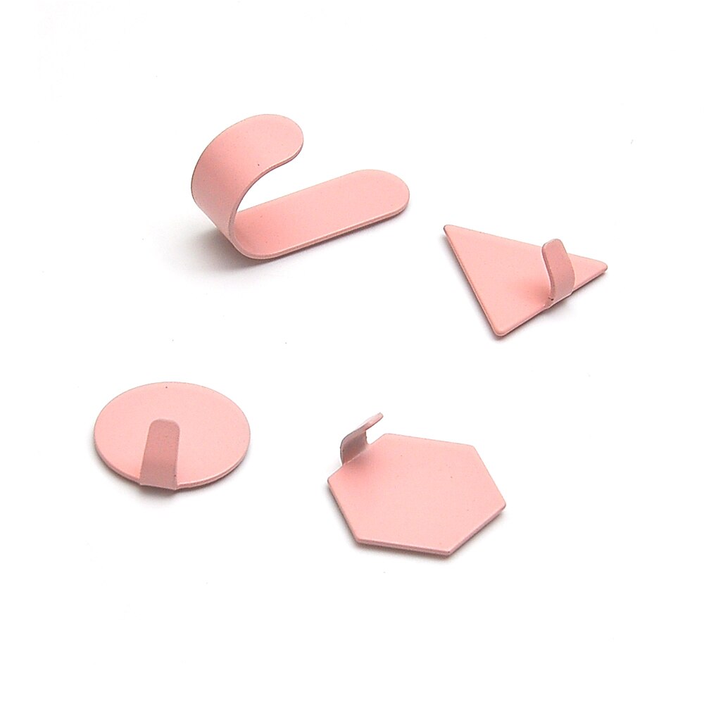 4 pakke nordisk stil geometrisk liten krok galvanisert stål veggkrok soverom bad selvklebende krok dekorativ krok