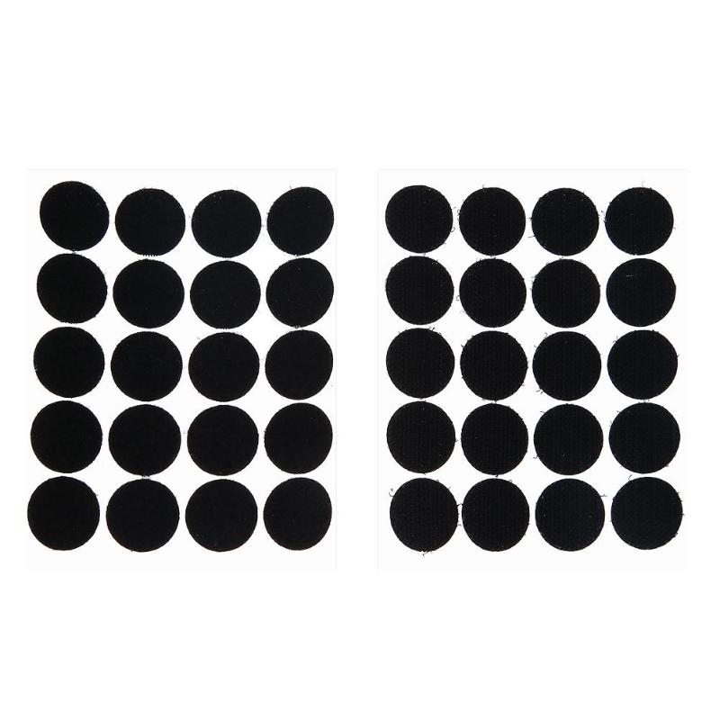 10/15/20/25mm paar 100 set nylon + plakstippen dubbelzijdige sticker nylon sterke zelfklevende naaigereedschap stickers: Zwart