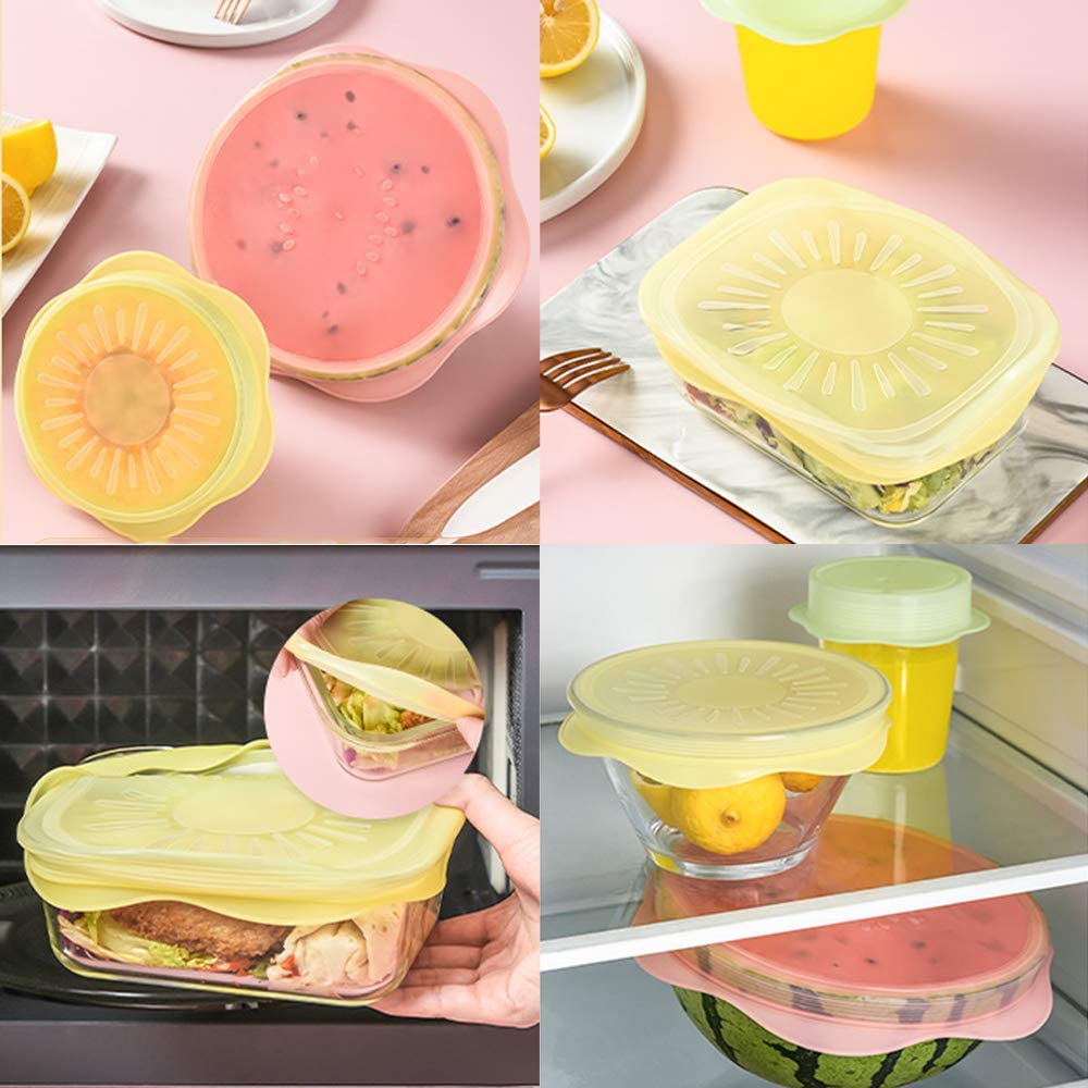 6 stuks siliconen rekdeksels universele deksel siliconen kom pot deksel siliconen deksel pan koken voedsel vers deksel magnetron deksel