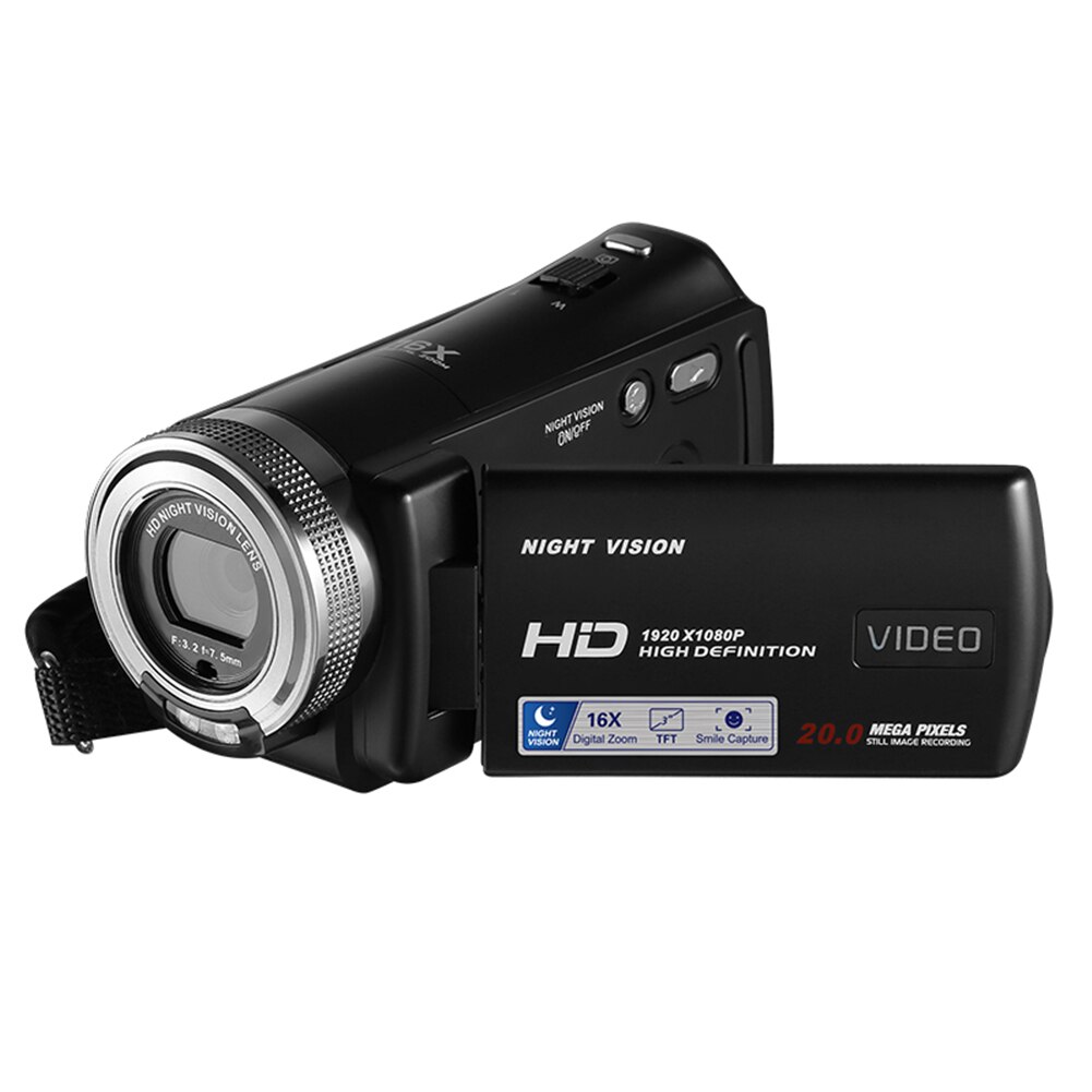 Outdoor With Microphone FHD 1080P 16X Digital Zoom Portable USB Rechargeable Camcorder Vlogging Video Camera Wide Angle 30fps: UK