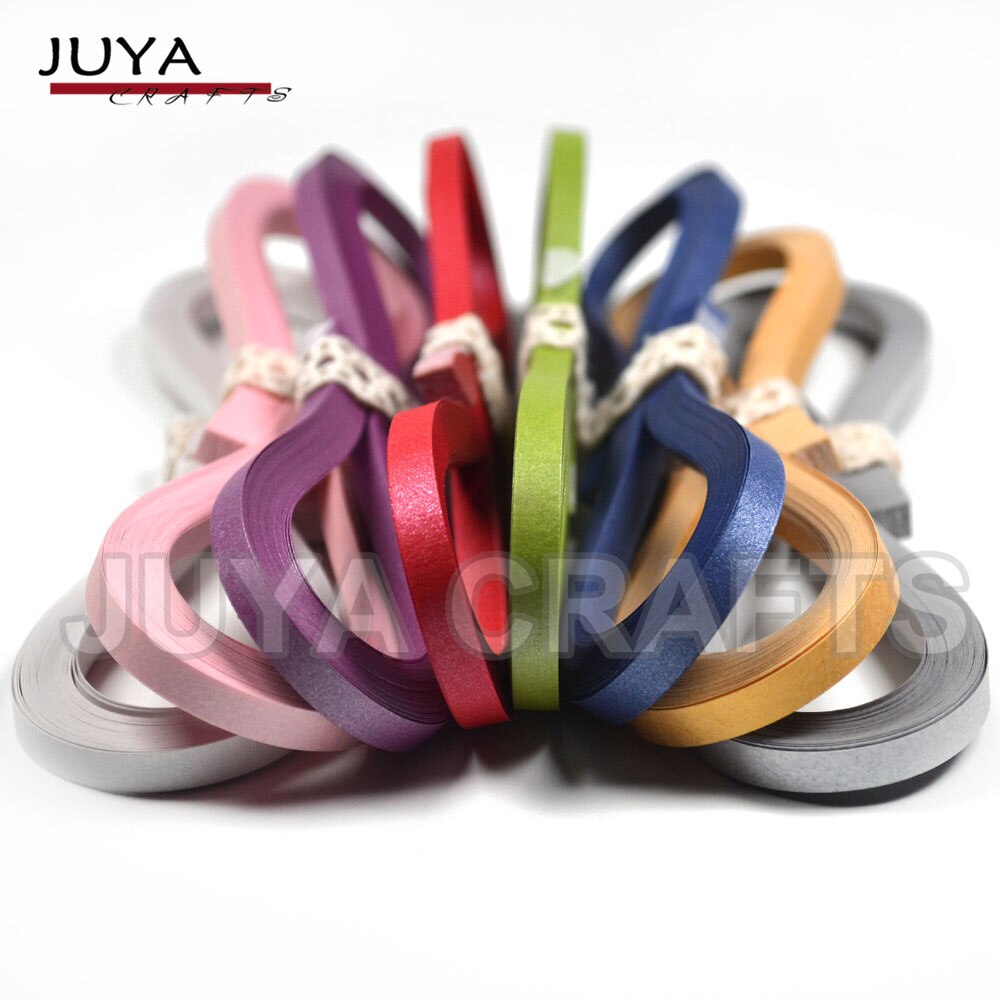 Juya metallisch Papier Quilling einstellen 2/3/5/7/10mm Breite Verfügbar, 355mm/streifen, 40 streifen/farbe