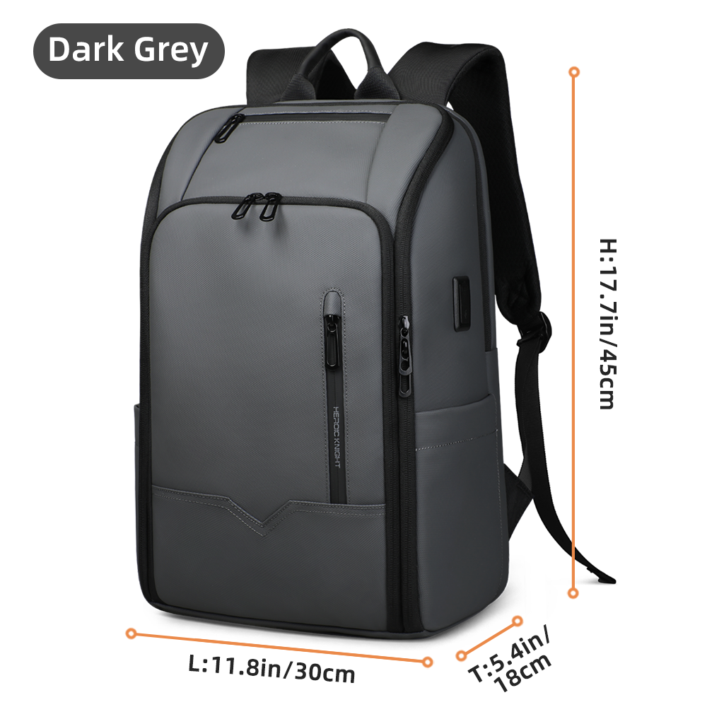 HcanKcan Men's Business Backpack Waterproof 15.6 inch Laptop Bag For Men Travel Spacious Backpack Commuting Work School Daypack: GRAY