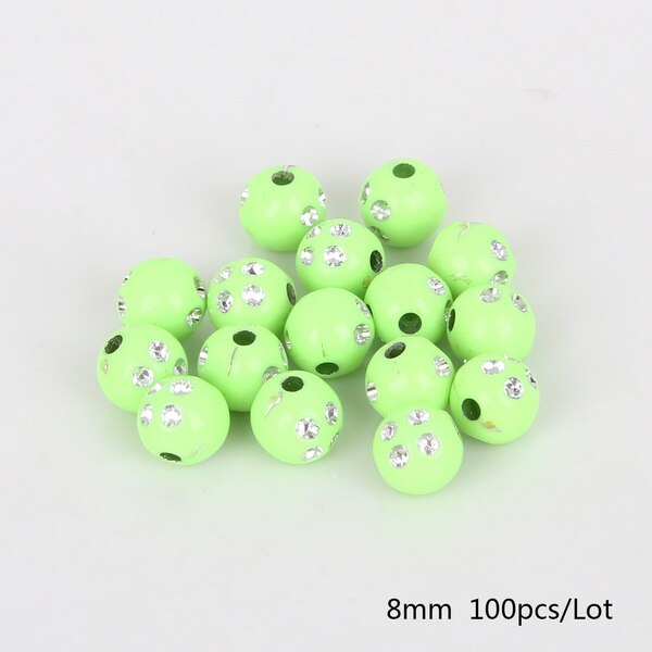 100 piece/lot 8mm Multi Colors Shiny Acrylic Round Beads For DIY Bracelets &amp; Necklaces Jewelry Makings: Peridot