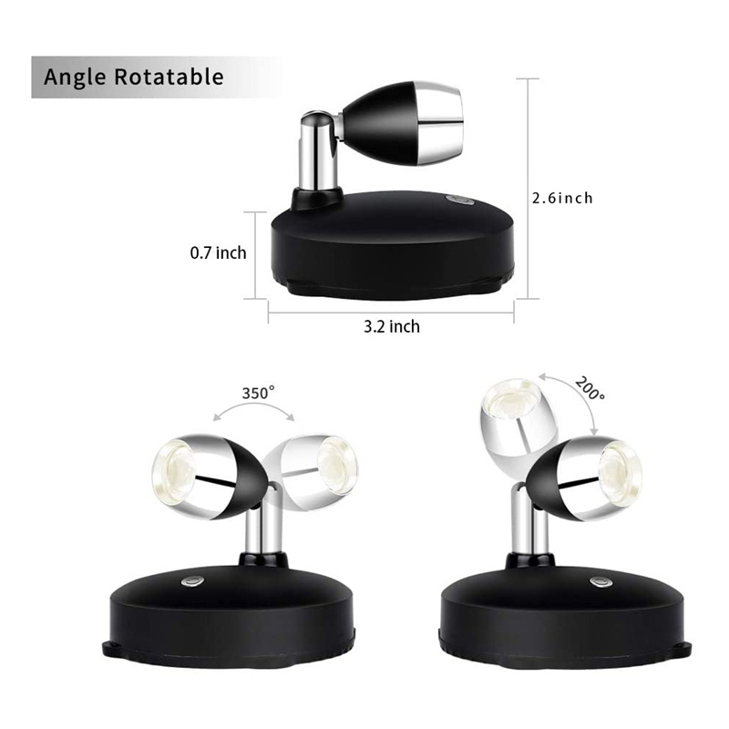 ABSF Wireless Spotlight Indoor,Battery Operated Accent Lights Art Lights for Paintings,LED Wall Light with Remote (2 Pack)