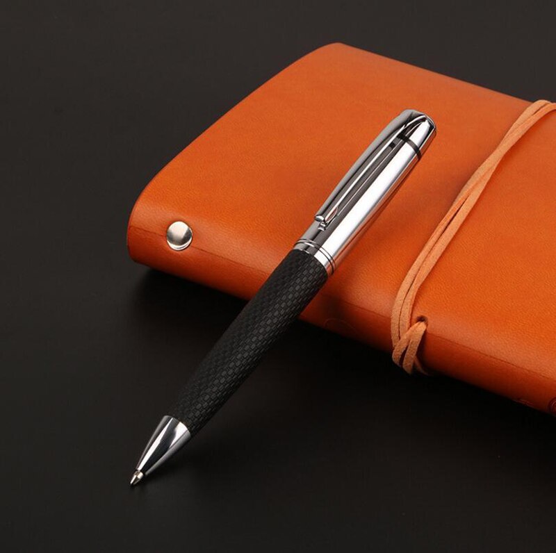 Luxury Brand Metal Ballpoint Pen PU Leather Smooth Writing Signature Pen Buy 2 Pens Send