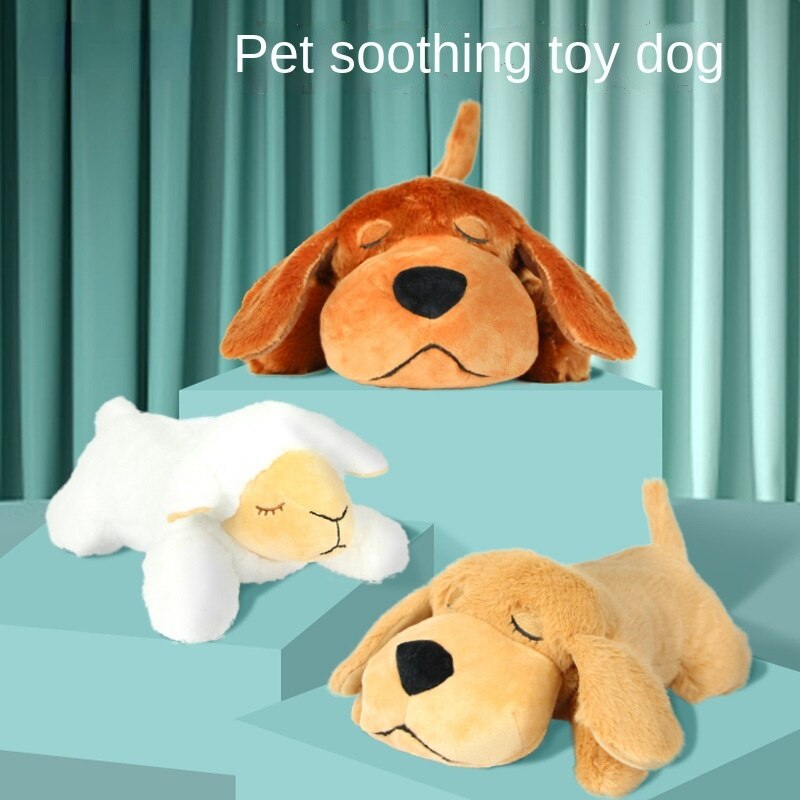 Pet Comfort Dog Toys for Small Dogs Pets Stress Release Accompanying Sleep Simulated Heartbeat Plush Toy Pet Accessories