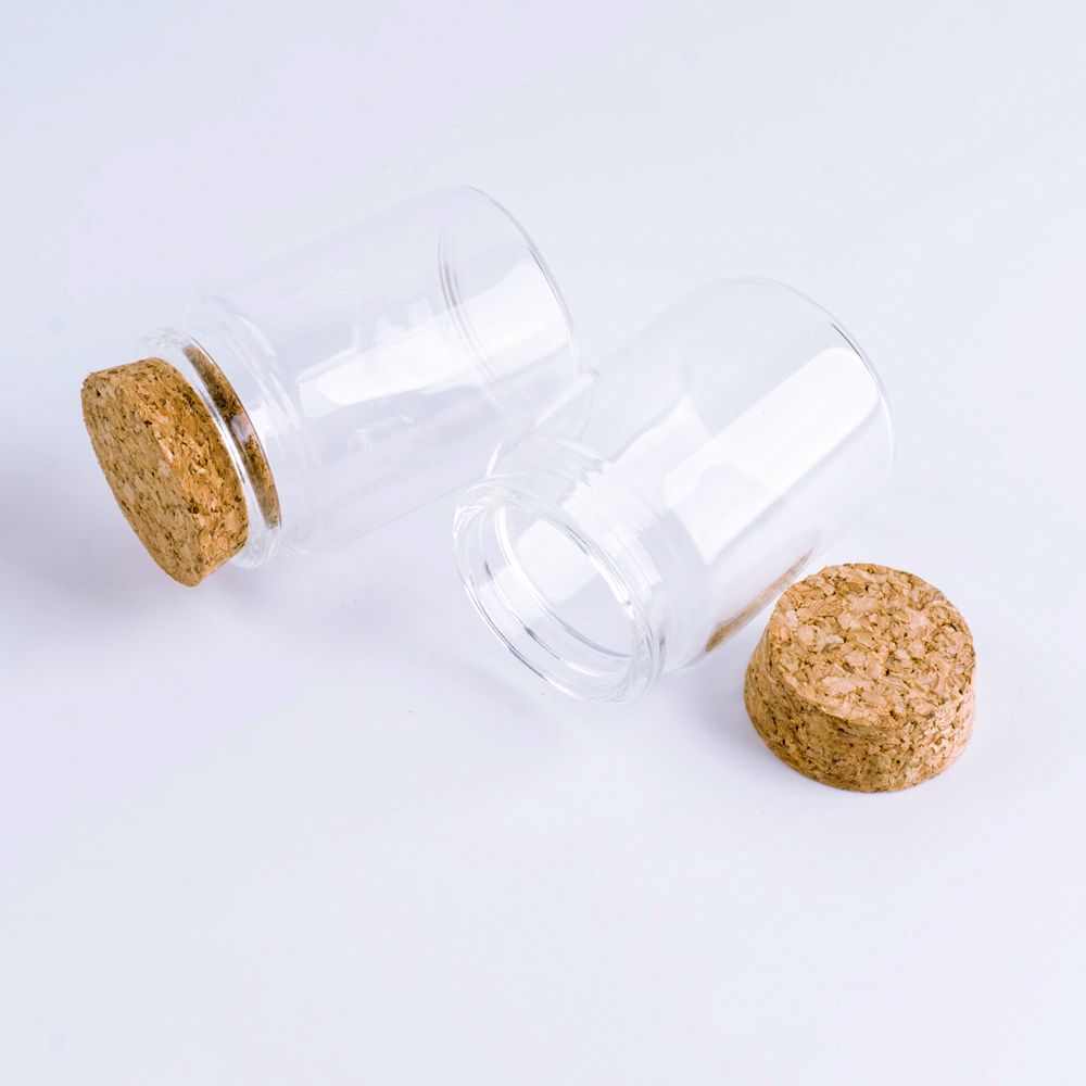 60ml 47*60mm Glass Bottles With Cork Storage Spice Jar Bottle Containers Clear Food Botlles Eco-Friendly DIY Craft Botlles 6pcs