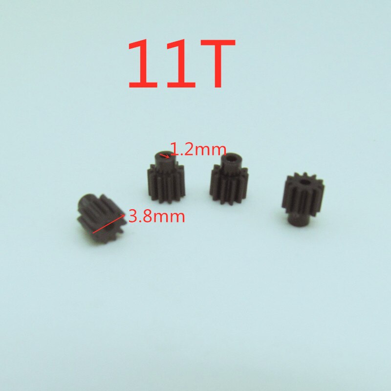 4pcs Piccolo Ingranaggi Del Motore 6T 7T 8T 9T 10T 11T 12T Denti per 0.8 MILLIMETRI 1 millimetri Albero R/C Elicottero Mini Quadcopter Accessori Pezzi di Ricambio: 11T 1.2MM