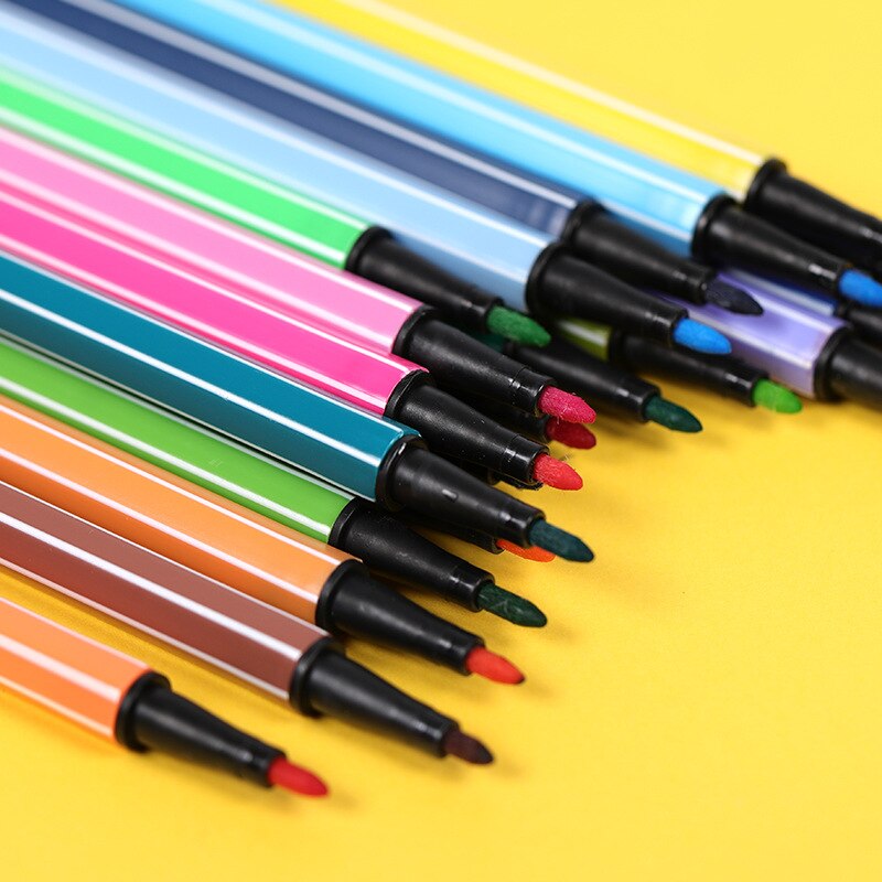 48 Kleur Aquarel Pen Set Gebotteld Wasbare Waterbasis Aquarel Pen Kleuterschool Graffiti Borstel Kinderen Schilderen Set