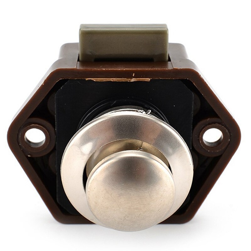 Camper Car Push Lock RV Caravan Boat Motor Home Cabinet Drawer Latch Button Locks for Furniture Hardware: Brown