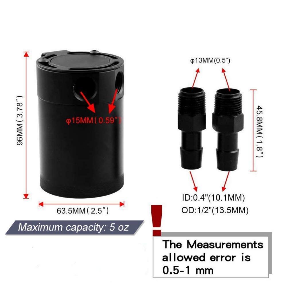 Compact Verbijsterd 2 Poort Olie Catch Can Tank Universele Aluminium