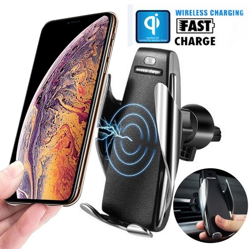 Automatische Spannen Draadloze Autolader Voor Iphone X Xs Xs Max Xr 8/8Plus Samsung Galaxy Note9 Note8 s9 S8 Huawei Mate20 Pro X