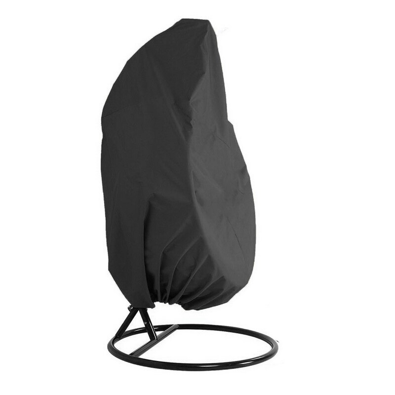 Outdoor Swing Eggshell Chair Dust Cover Garden Weave Hanging Egg Chair Seat Cover Anti-UV Waterproof Home Hanging Organizer: black