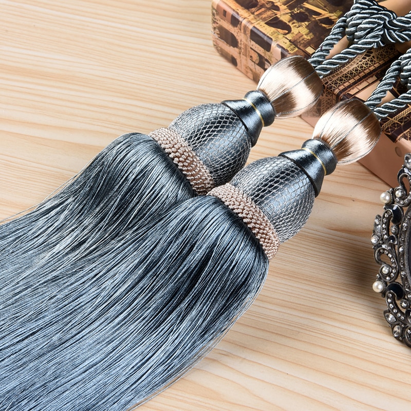 2 st europeisk stil guldhängande bollgardiner tofsar gardinbindningar bandage borstar gardintillbehör