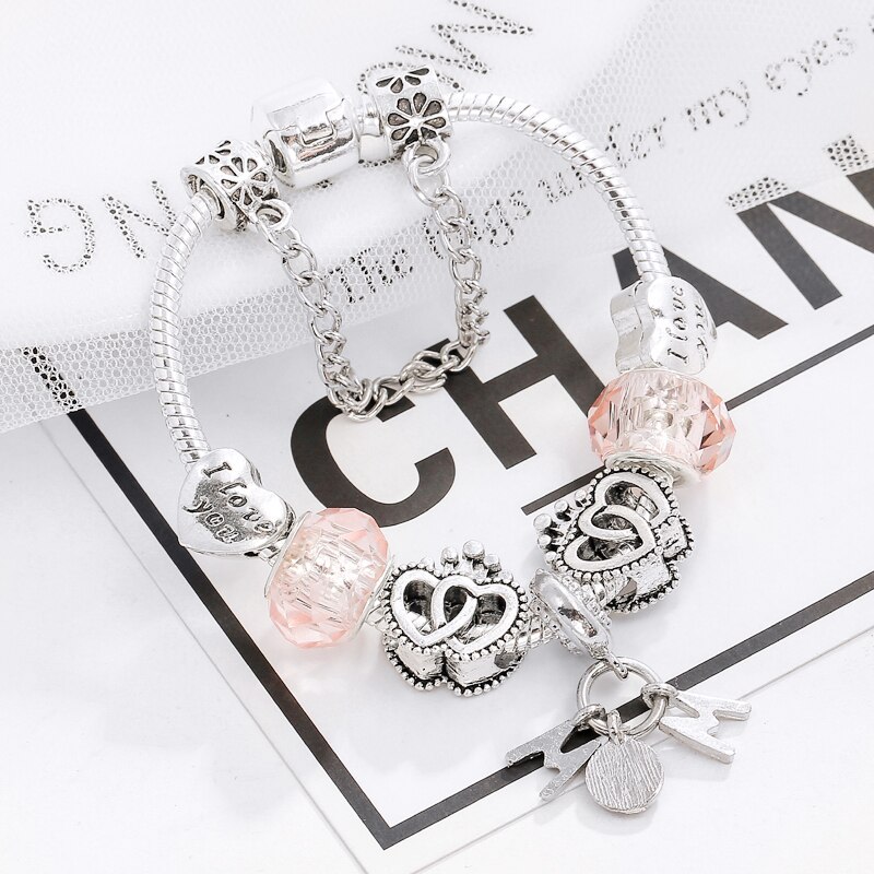 Boosbiy verzilverde mama hangers bedelarmband voor vrouwen, geschikt voor een liefdeshart bedelarmband, moederdag sieraden