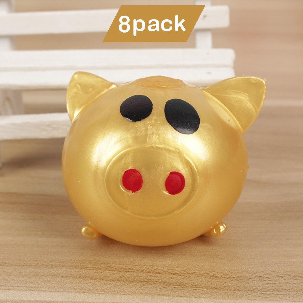 8Pcs Pig Leuke Anti Stress Splat Water Varken Bal Vent Speelgoed Ontluchting Sticky Pig Kinderen Creatieve Leuk Speelgoed jongen Meisjes