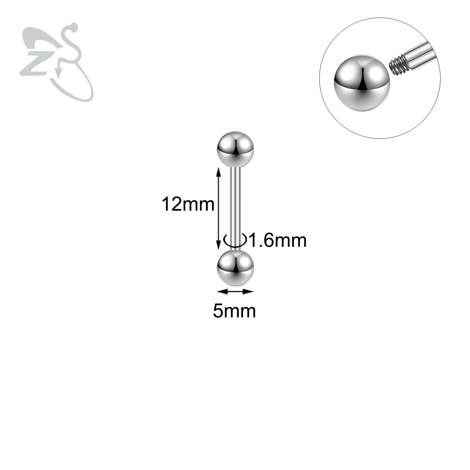 ZS 1 pieza 14G/16G Acero inoxidable largo Industrial Piercing barra cartílago pendiente Piercing 12/14/16/18/20/24/28/32/40/45/48/60mm: Color oro puro