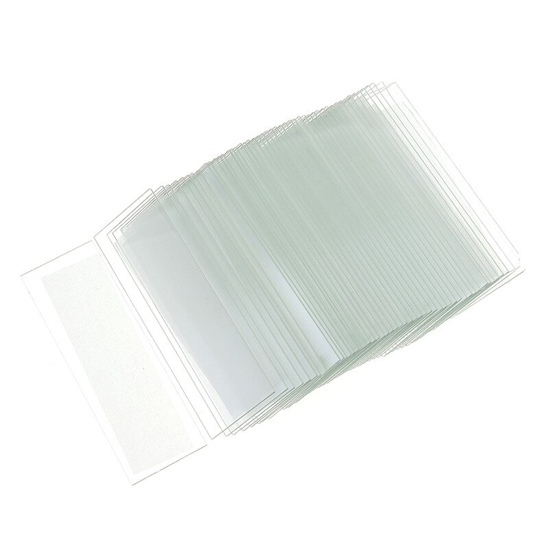 50pcs Glass Slide Plate Panel Ground Edge Microscope Biology Experiment Glass Sheets Thickness 1mm-1.2mm 25.4x76.2mm