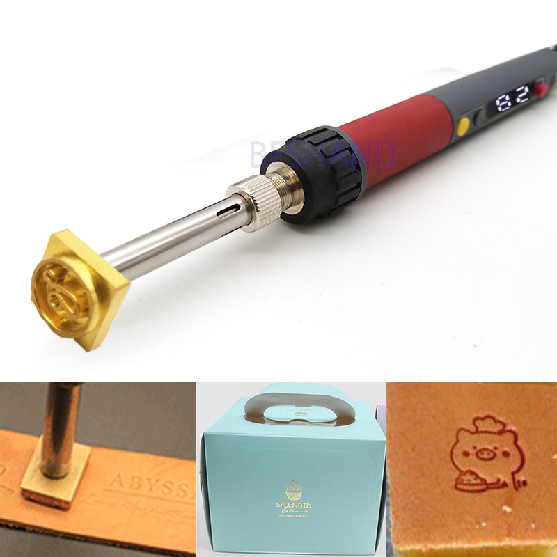 Soldeerbout Kleine Houvast Foliedruk Machine Digitale Display 80-500 Graden Lederen Ambachtelijke Ijzer Voor Embossing Branding