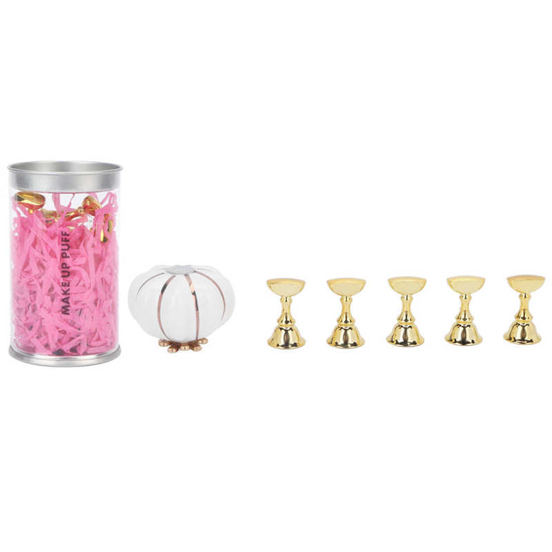 Arte do prego expositor magnético metal cerâmica prego prática estande profissional elegante portátil para salão de beleza em casa para iniciantes: Branco