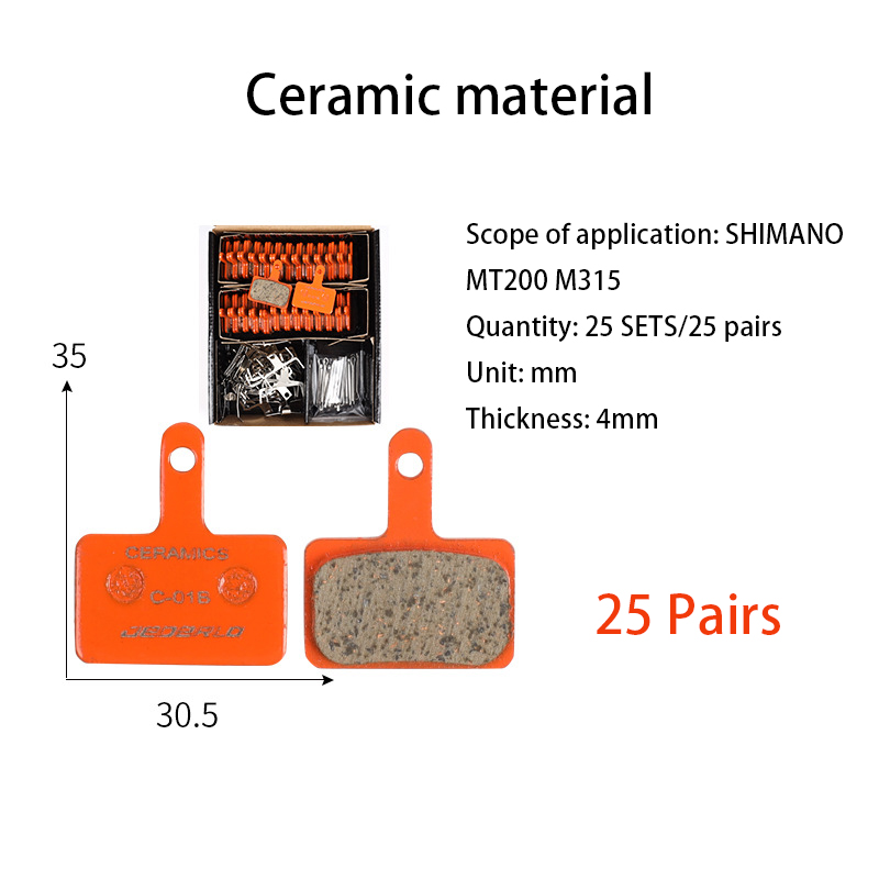 25 pairs bicycle disc brake pads Mountain bike metal ceramic brake pads riding cooling pads for SHIMANO SRAM AVID accessories: Chocolate
