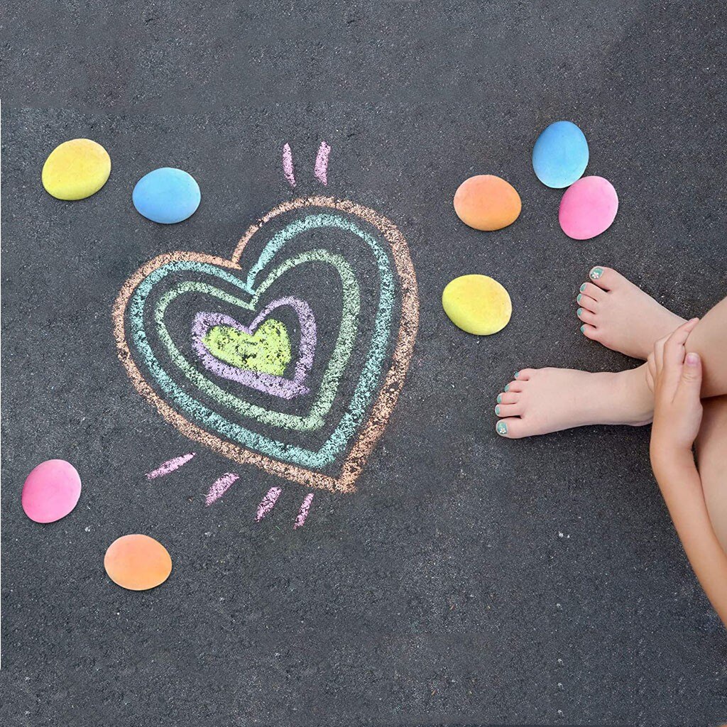 Tiza en forma de huevo para niños, palos de acrobacia en forma de huevo, colores surtidos, suelo artístico, tiza para dibujar para la escuela, 6 uds.