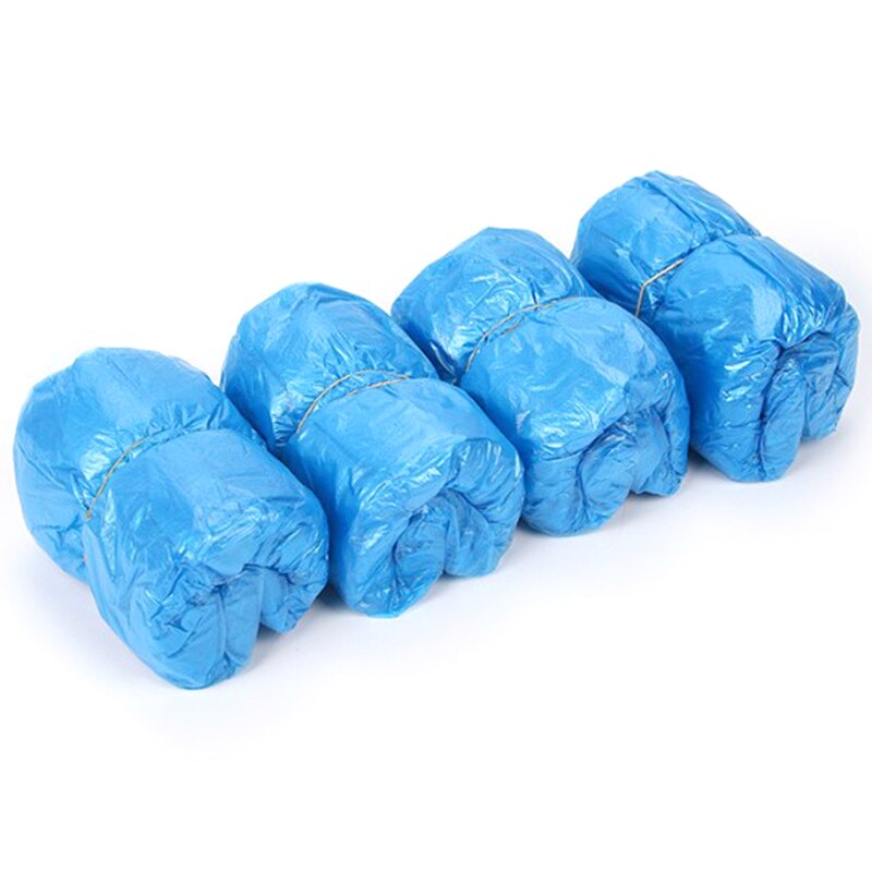 200 pces pe capa de sapato máquina capa de sapato azul descartável conveniente e confortável modelo casa sapato capa